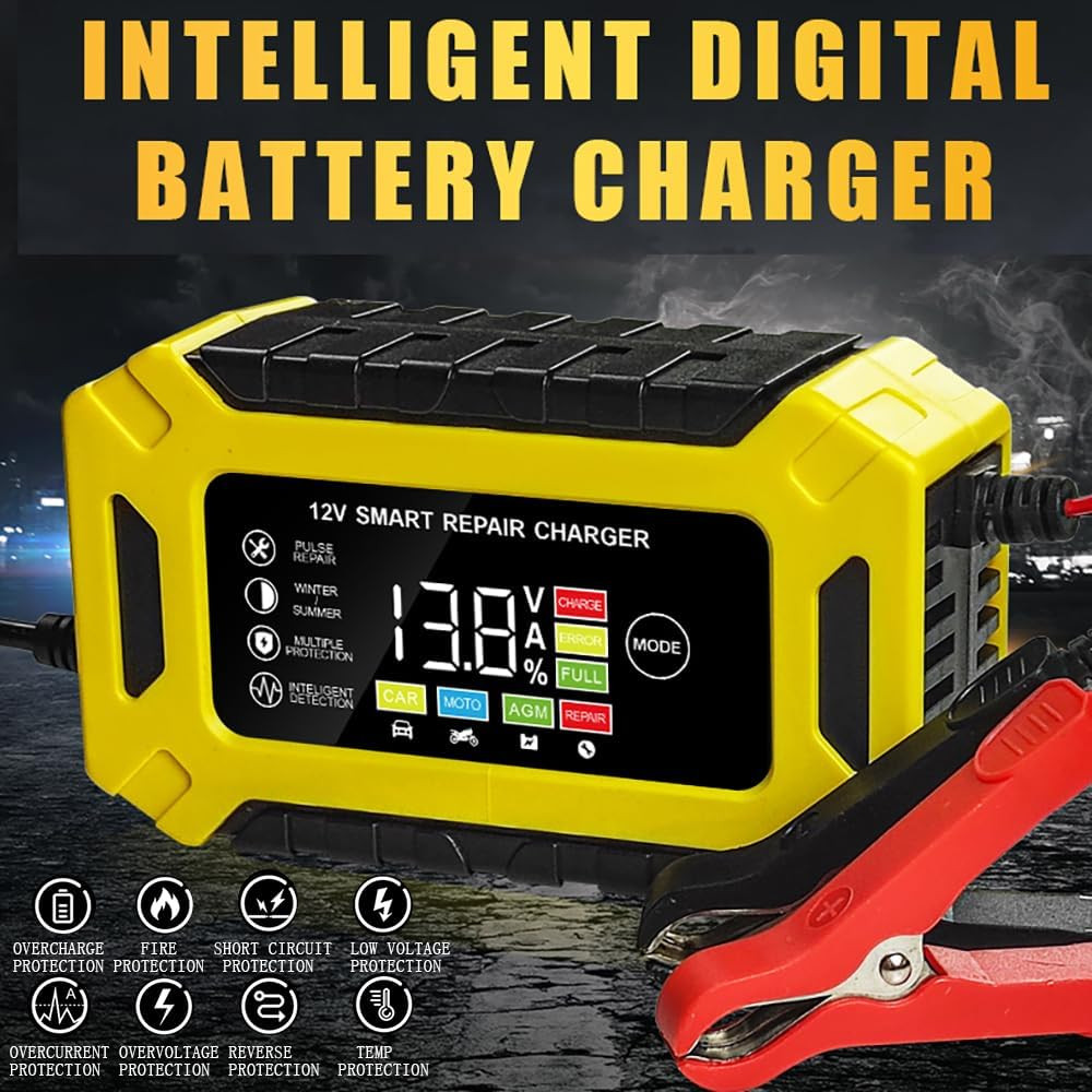 Car Battery Charger,6 AMP,12V Smart Battery Trickle Charger Automotive 12V Batte