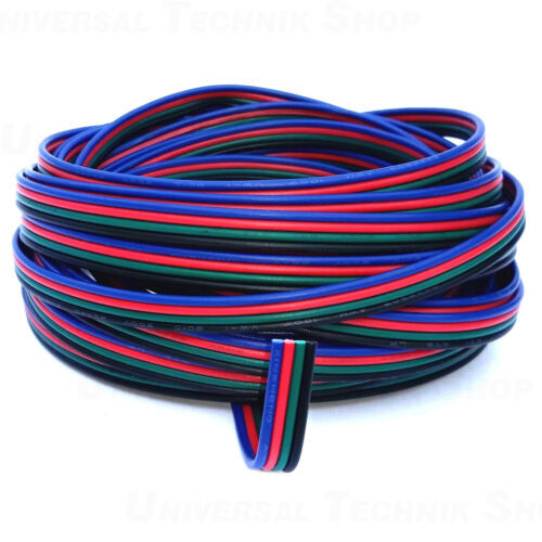 RGB cable 4-core LED extension cable connection cable flat cable 0.25mm² -