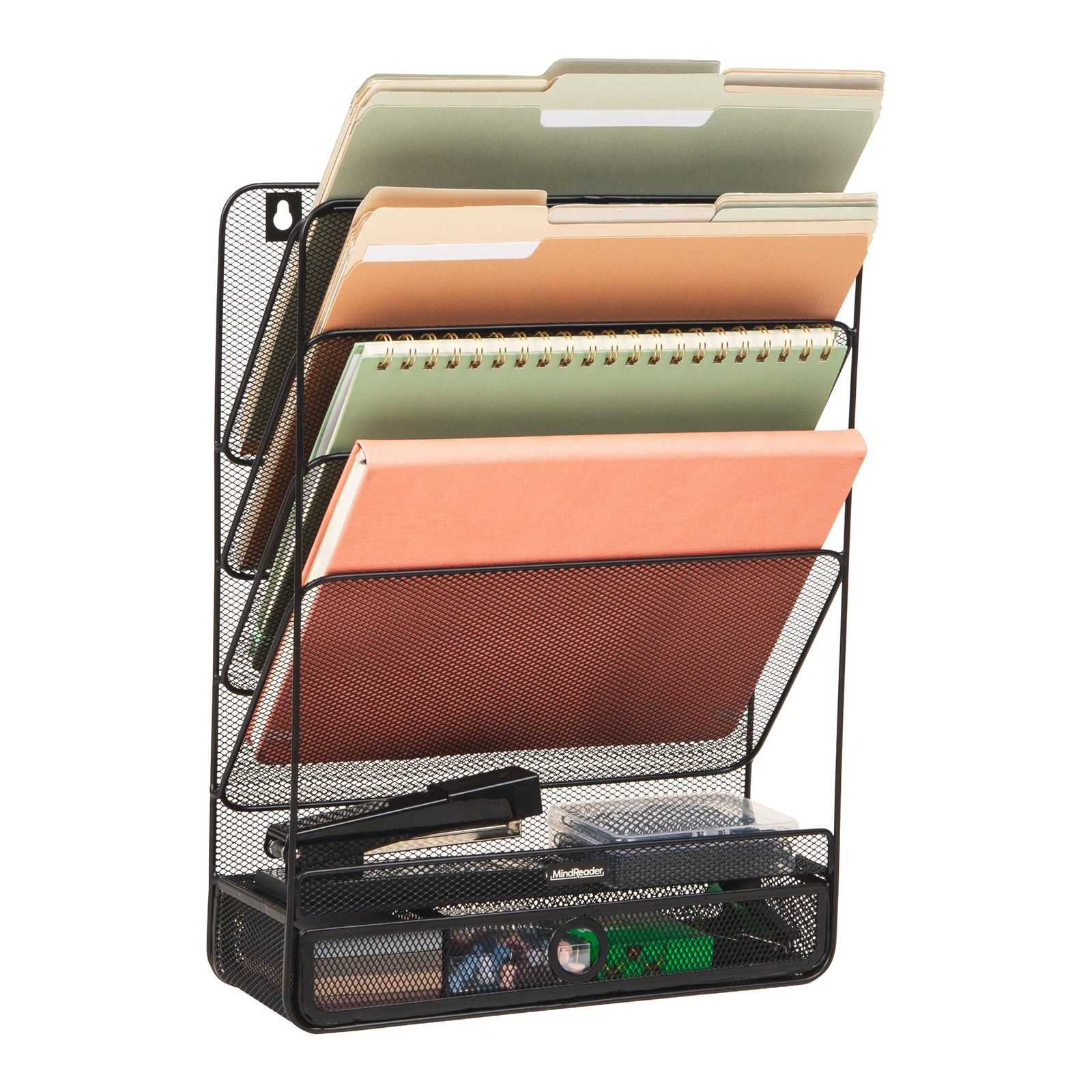 Mind Reader 4-Tier Vertical File Storage Desktop Organizer Wall Mount Office