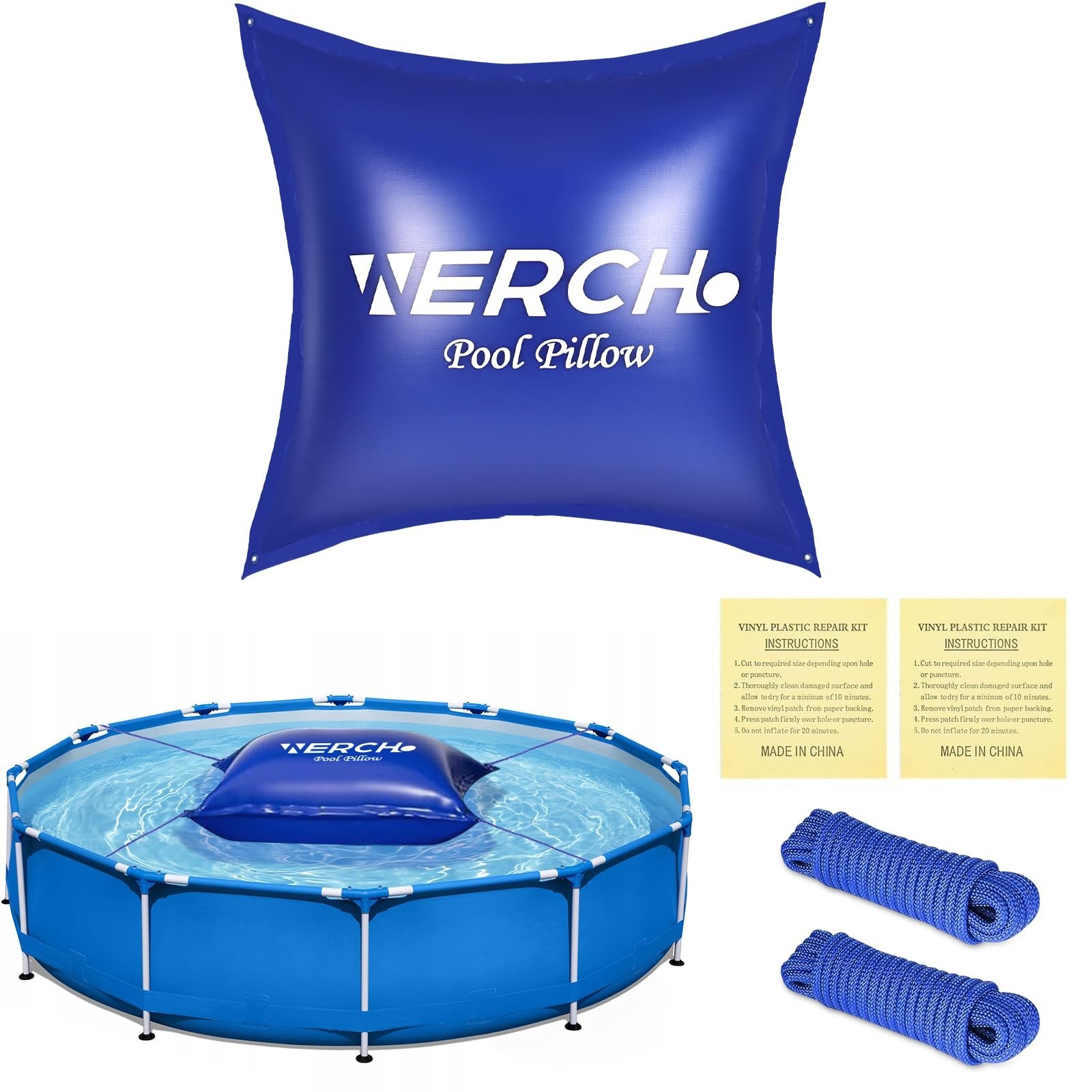 Pool Pillow for Above Ground Pool, 4 x 4 FT Pool Pillow for Winterizing Ultra...