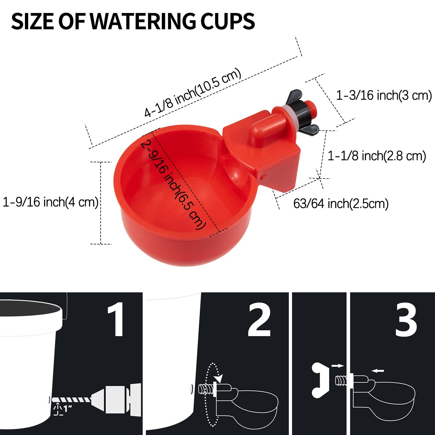 Outdoor 5 Gallon Chicken Waterer - 8 Pack Durable Automatic Cups Included