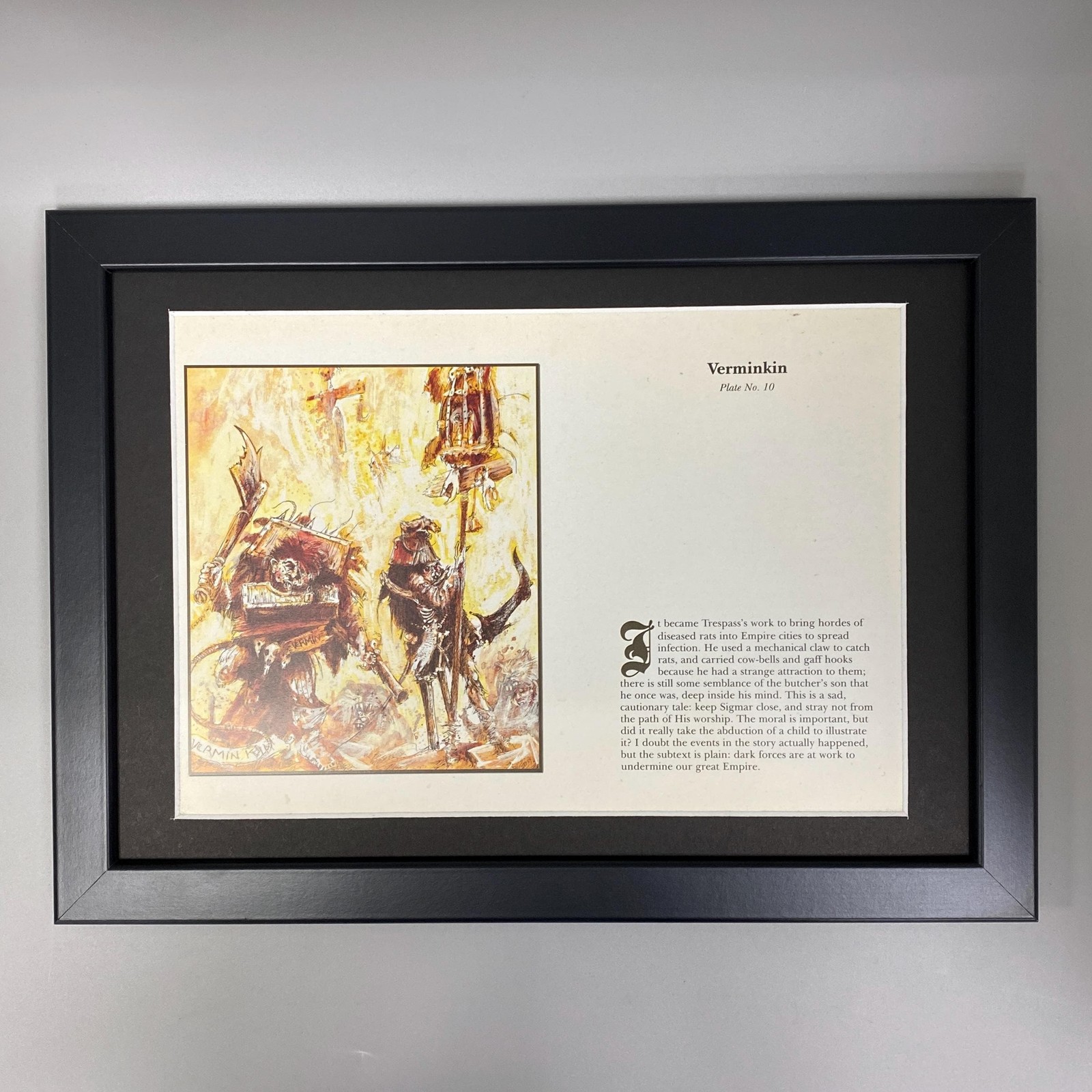 VERMINKIN PLATE 10 FRAMED ART JOHN BLANCHE BLOOD ON THE REIK WARHAMMER OLD WORLD