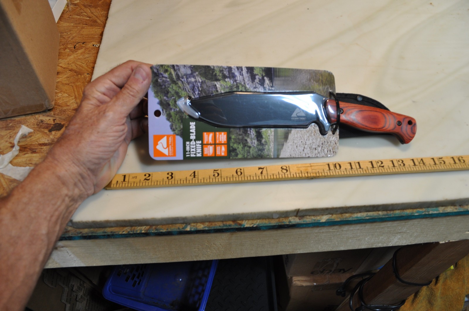 Ozark Trail Pakkawood Handle High Carbon Steel 11''Fixed Blade Hunting Knife New