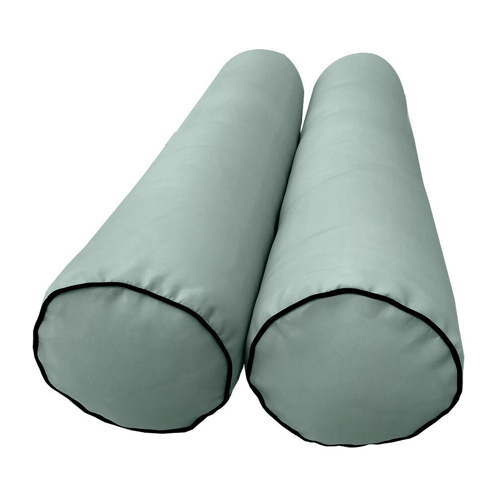 *COVER ONLY*-Style4 Outdoor Bolster Pillow Slipcover Contrast Trim Crib AD002