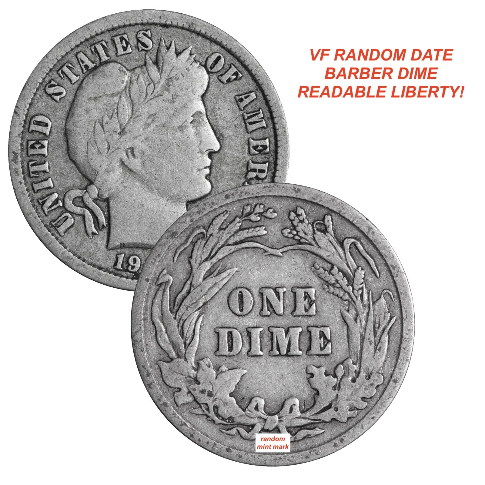 VF BARBER DIME WITH READABLE LIBERTY! GROW YOUR COLLECTION! RANDOM DATE & MINT