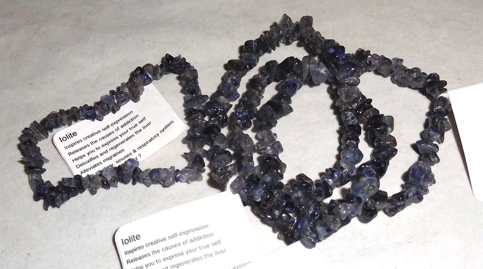 Natural Iolite Chip Bracelets by Healing Light Stones Indigo Color