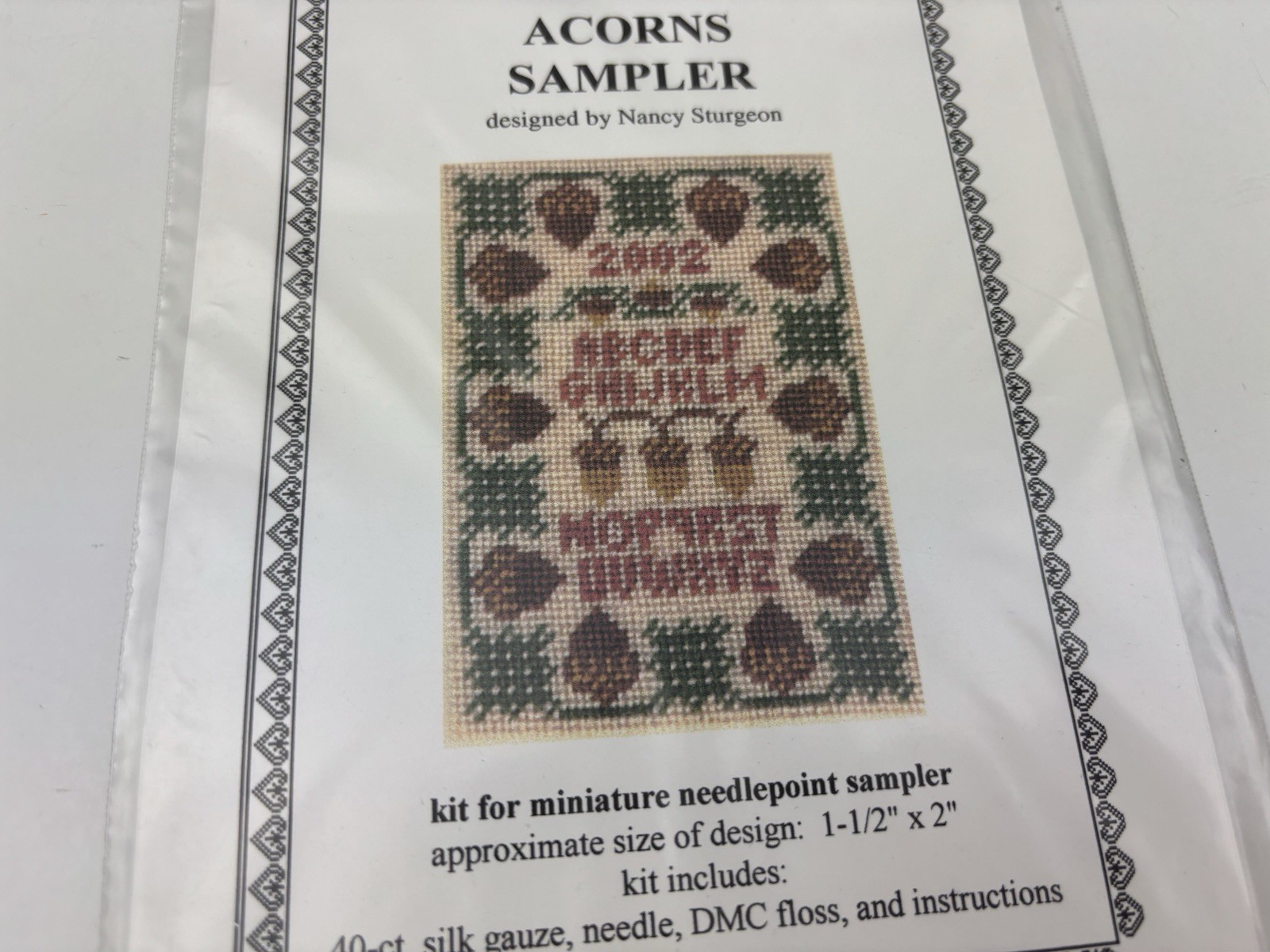 Threads Through Time The Acorns Sampler Needlepoint Pattern Kit 6S