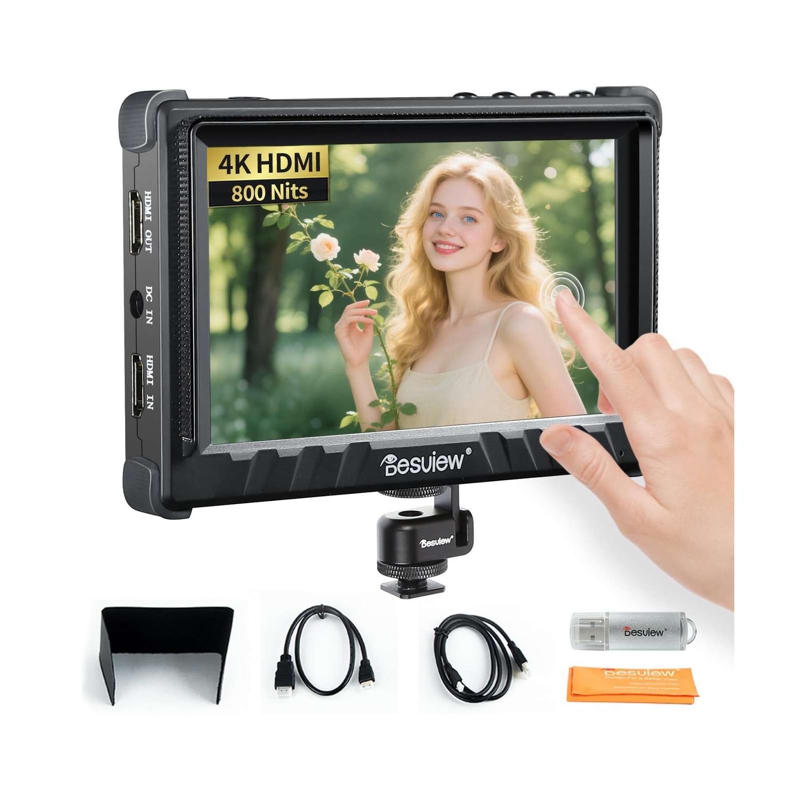 Desview P5II Camera Field Monitor, 5.5 inch 800nits High Brightness 4K HDMI 1...