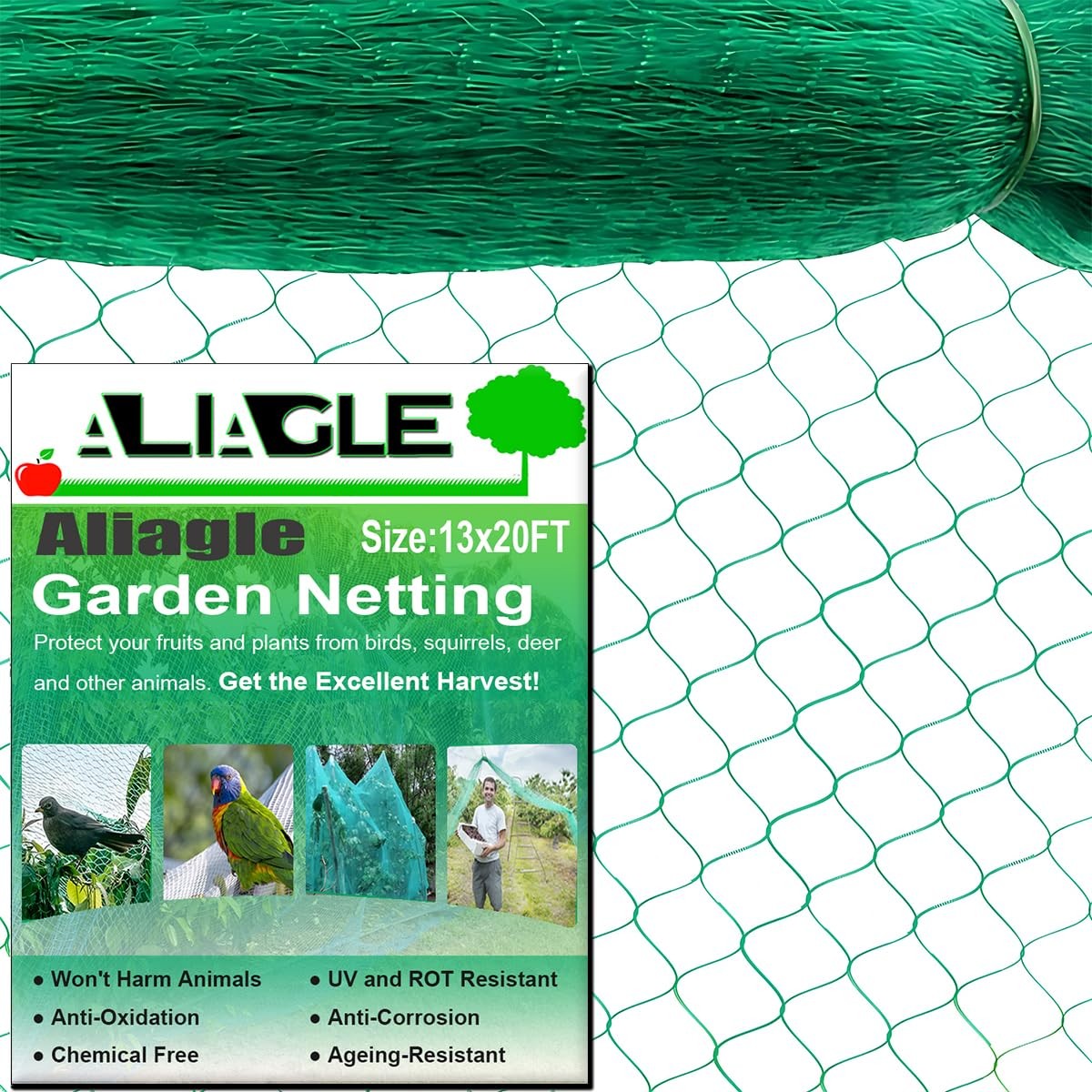 Bird Netting for Garden Protect Vegetable Plants and Fruit Trees, 13x20ft