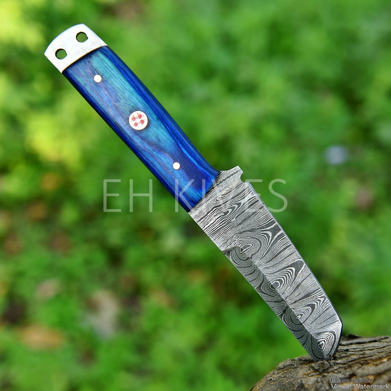 8’’ Handmade Damascus Steel Hunting/Camping Sharp Skinner Knife with Sheath