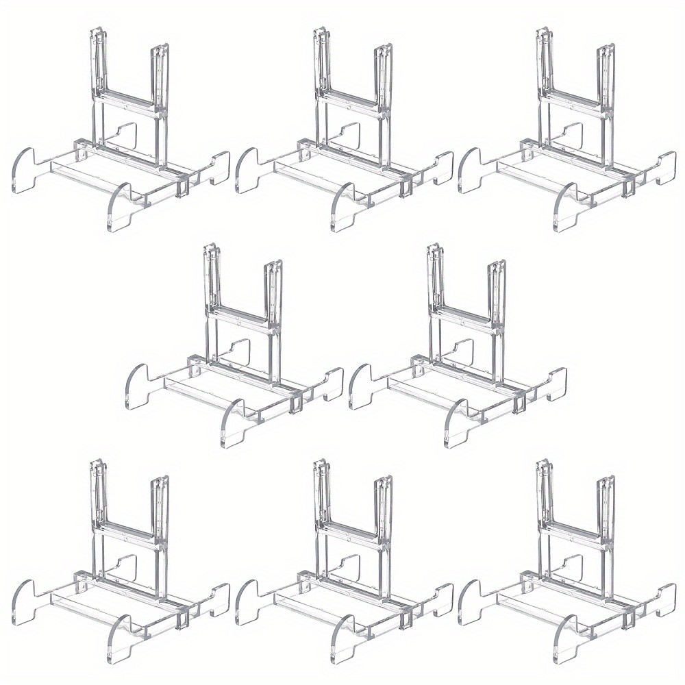 8sets Transparent Acrylic Display Stands for 6~10 Plates Clear 11~14x10.7cm