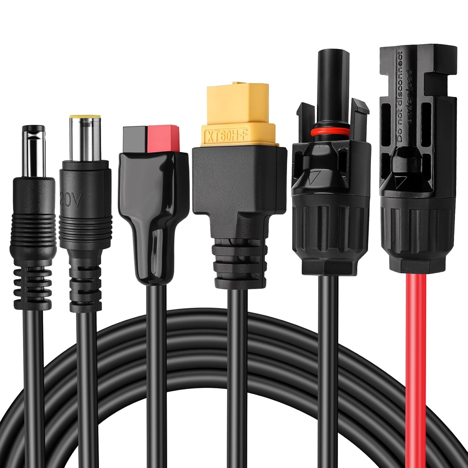 4-in-1 Solar Connector Extension Cable Splitter Solar Adapter to Connector XT60