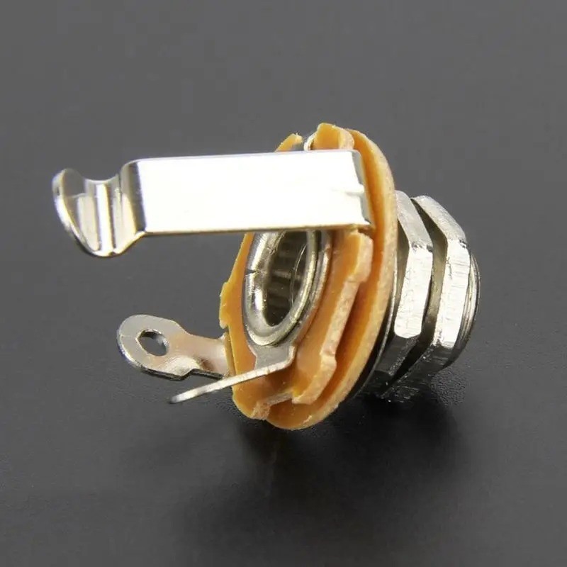 10pc Electric Guitar Input Jack 6.35mm Stereo Active Pickup Output Socket Audio*