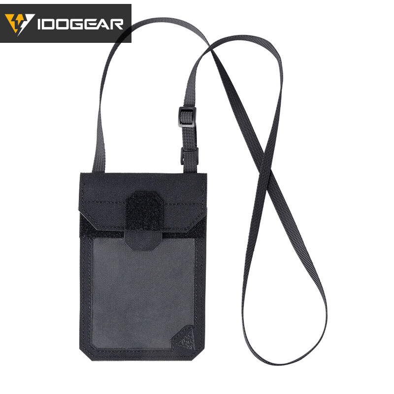 IDOGEAR Tactical ID Card Holder Credit Card Wallet Neck Lanyard ID Pouch Camo
