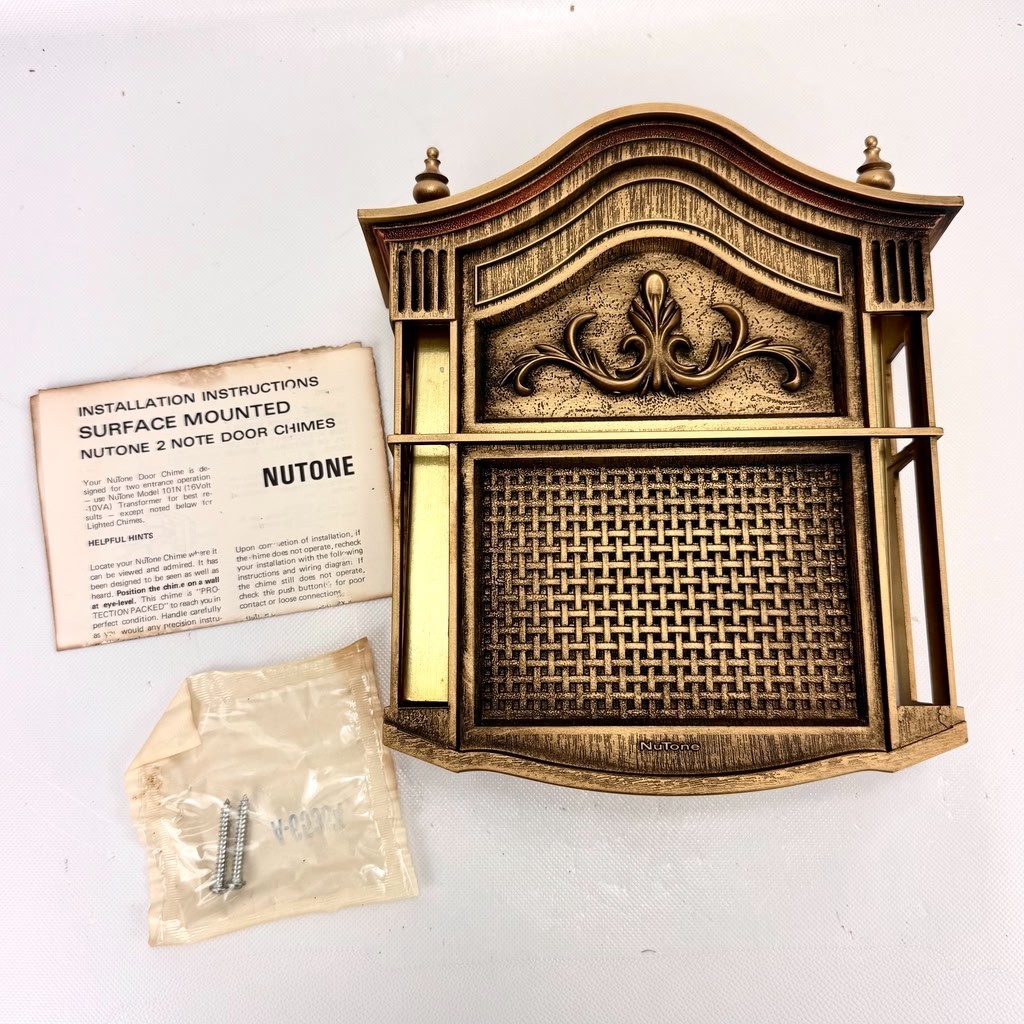 Vintage NuTone Scovill 2 Note Mechanical Doorbell Chime "Jamestown" Door Chime
