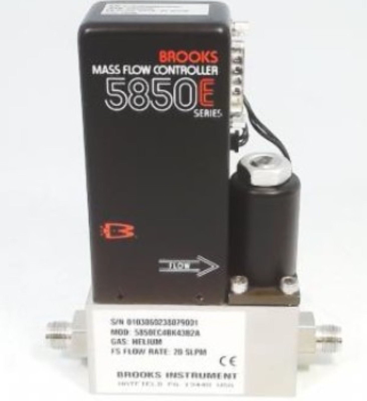Brooks Instrument Mass Flow Controller, Model 5850EC4BE3MB2A, Air Gas, 200 SCCM