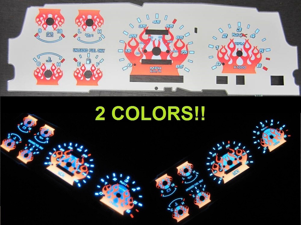 For 93 94 Mazda B2300 B3000 B4000 Ranger Explorer White Face Flamed Glow Gauges