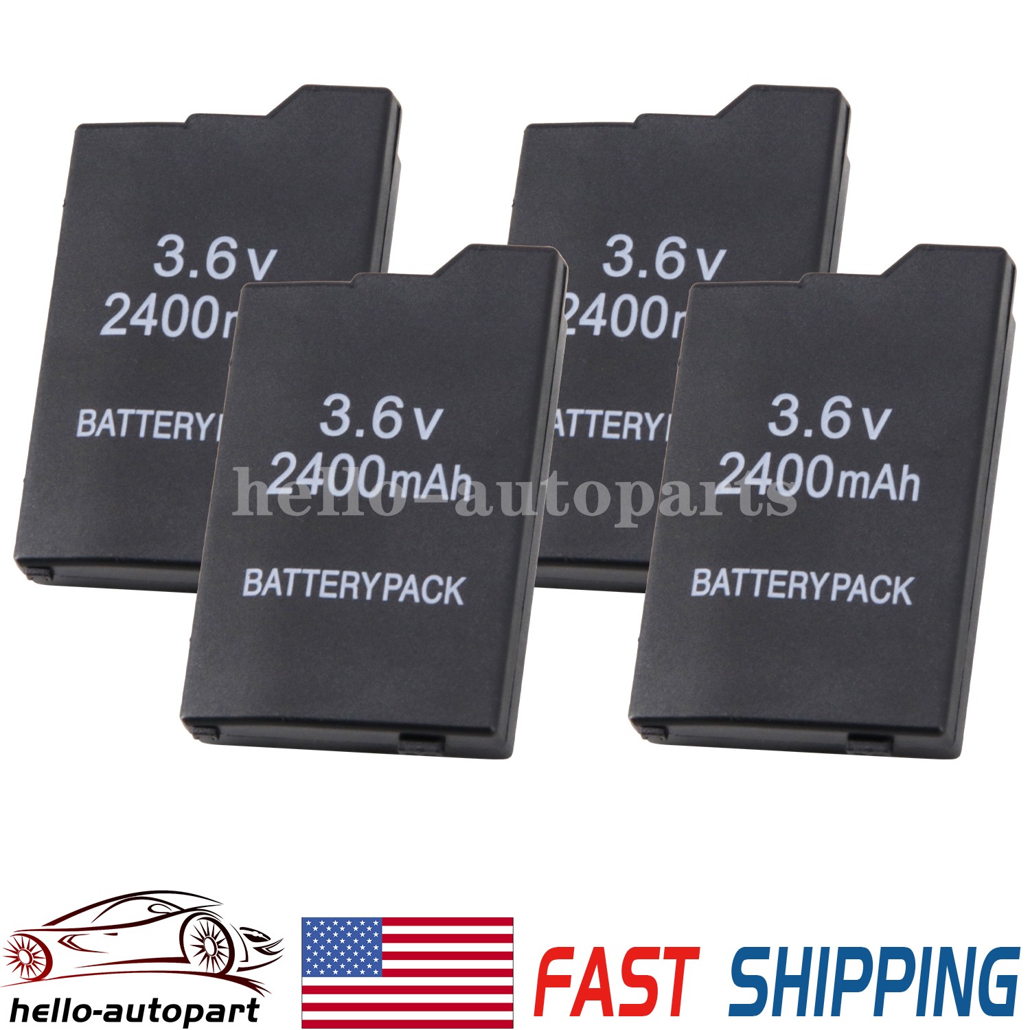 4 Rechargeable Replacement Battery 2400mAh 3.6V For Sony PSP Slim 2000 2001 3000
