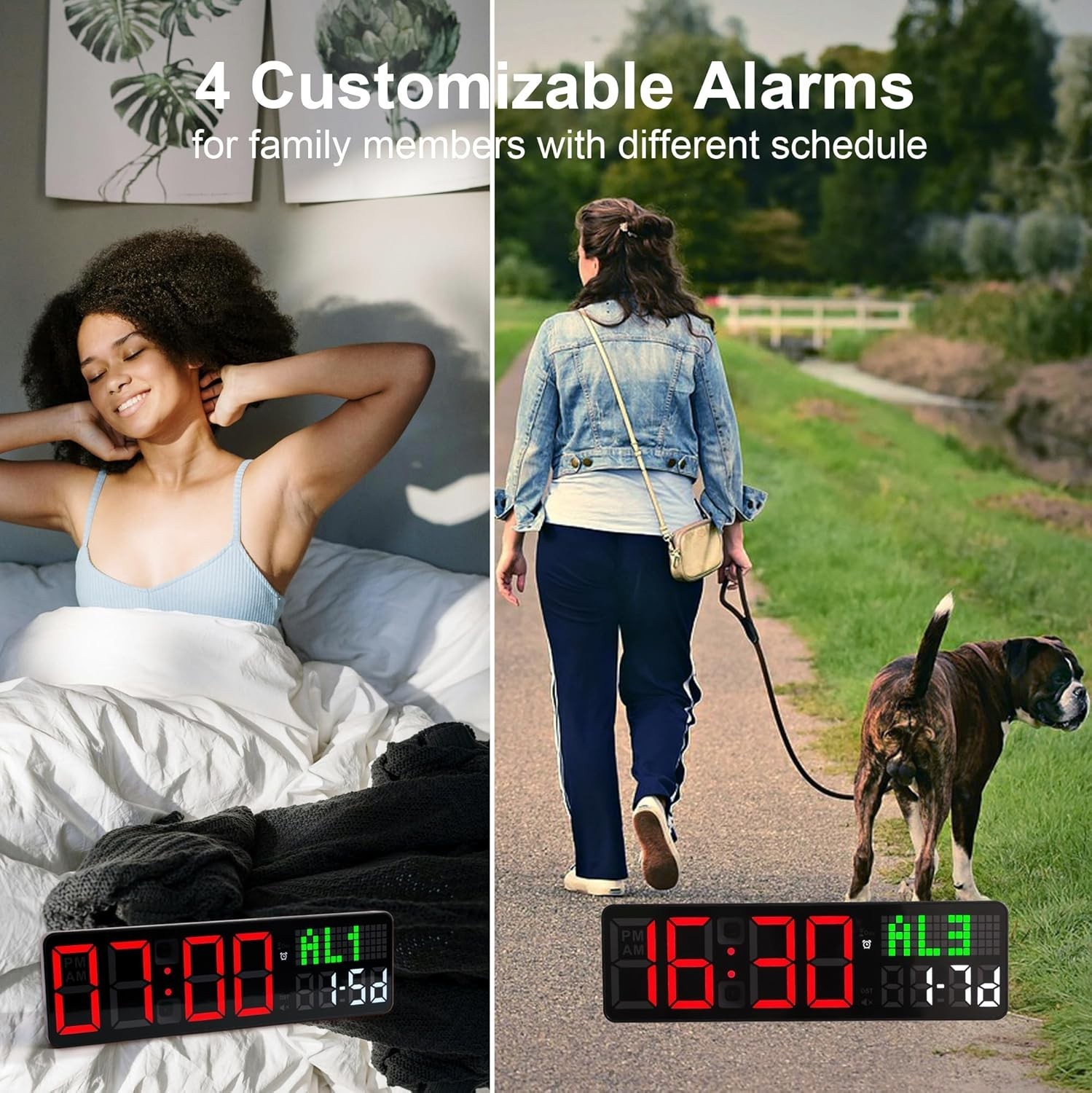 Gym Clock Timer, Workout Clock with Seconds | 5 Display Modes, 4 Alarms | Remote
