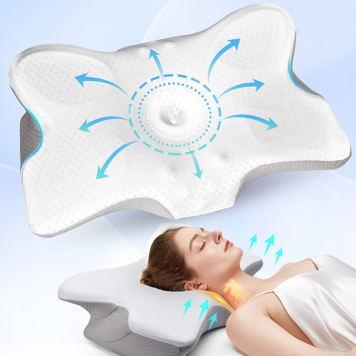 Cervical Pillow For Neck Pain Relief, Orthopedic Neck Support Pillow for Side