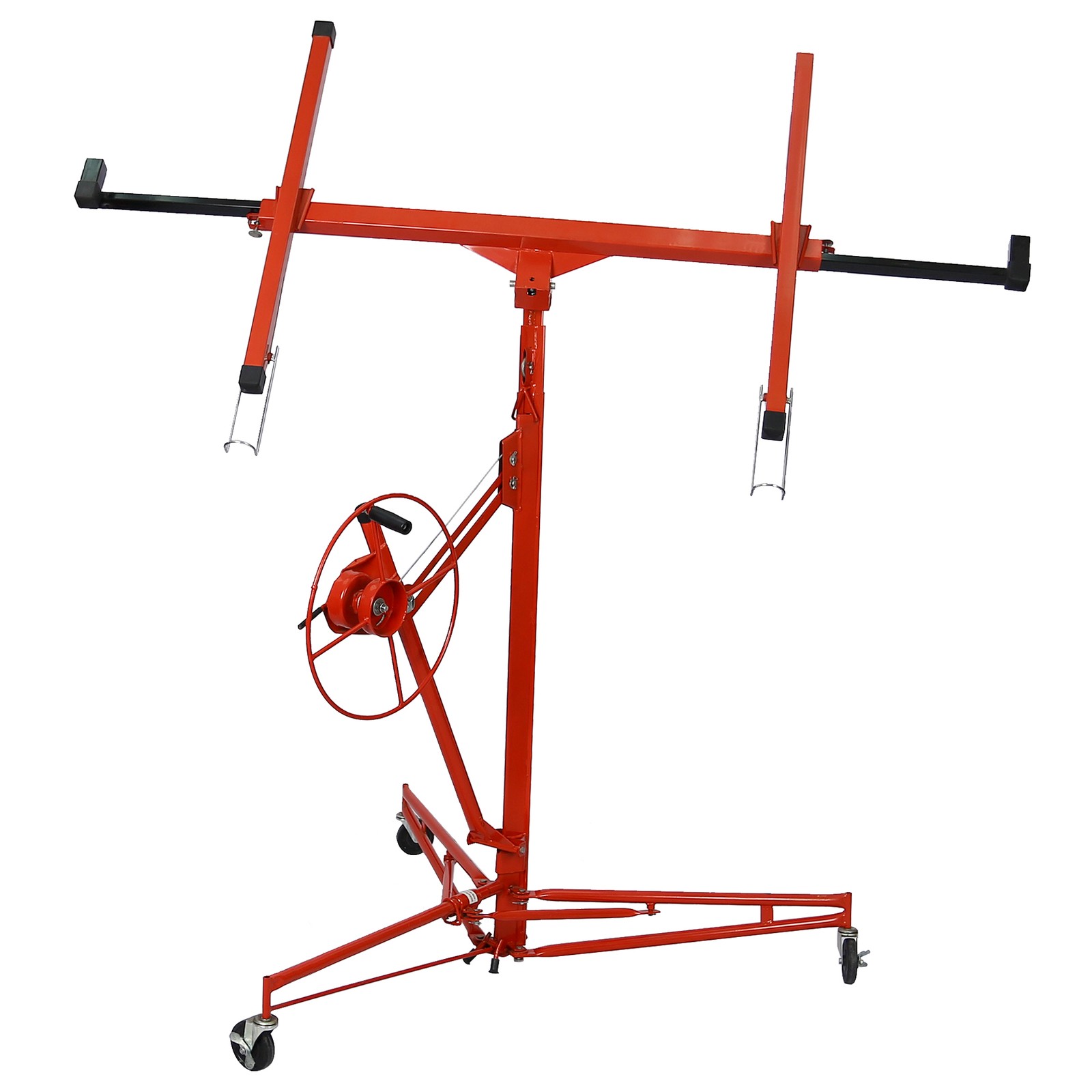 13FT Drywall Rolling Lifter Panel Hoist Jack Lifter Lockable Wheel Drywall Panel