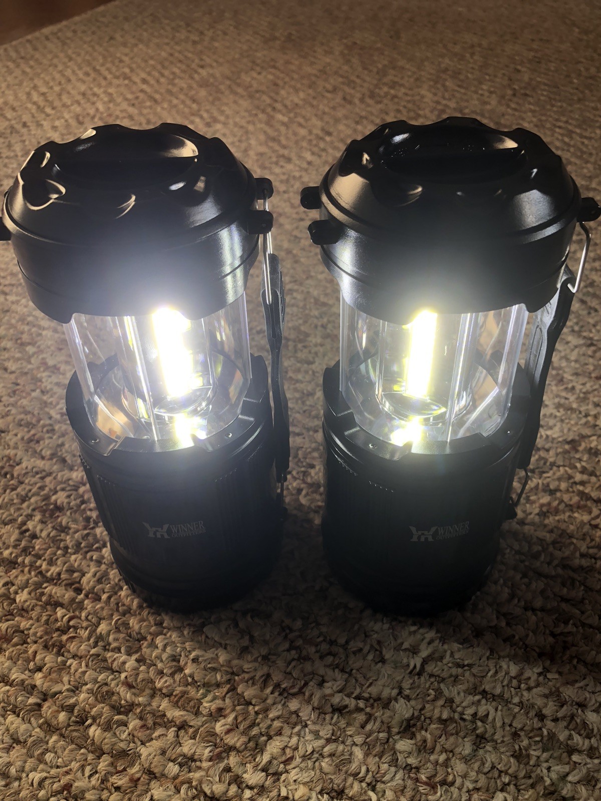 New Winner Outfitters 2 Pack Mini Camping Lantern Flashlight LED Portable Light