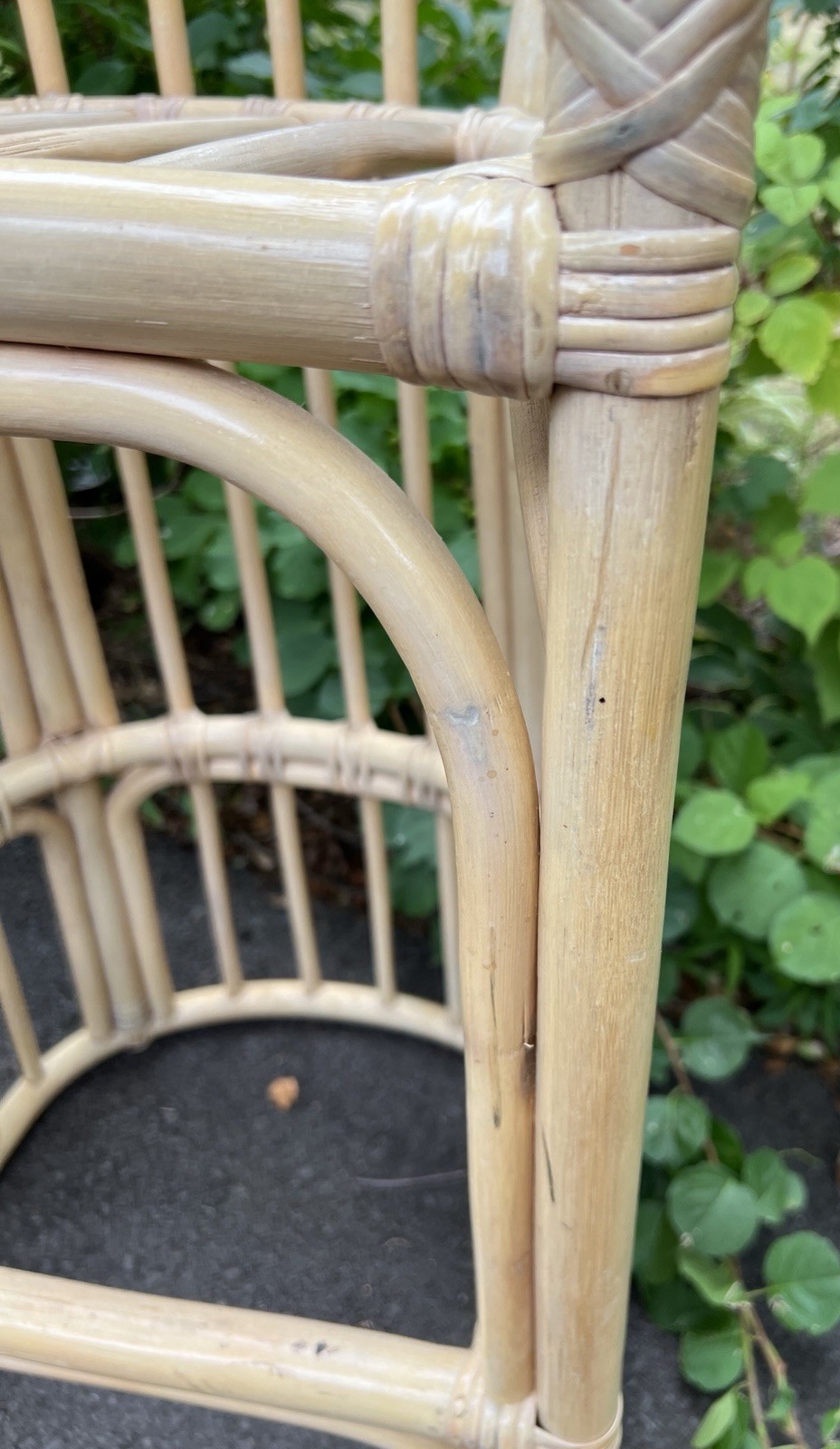 Vtg Rattan Bamboo Bar Stool Set Pair 42"H x20"W x16.75"L *LOCAL PICKUP NJ 07753*