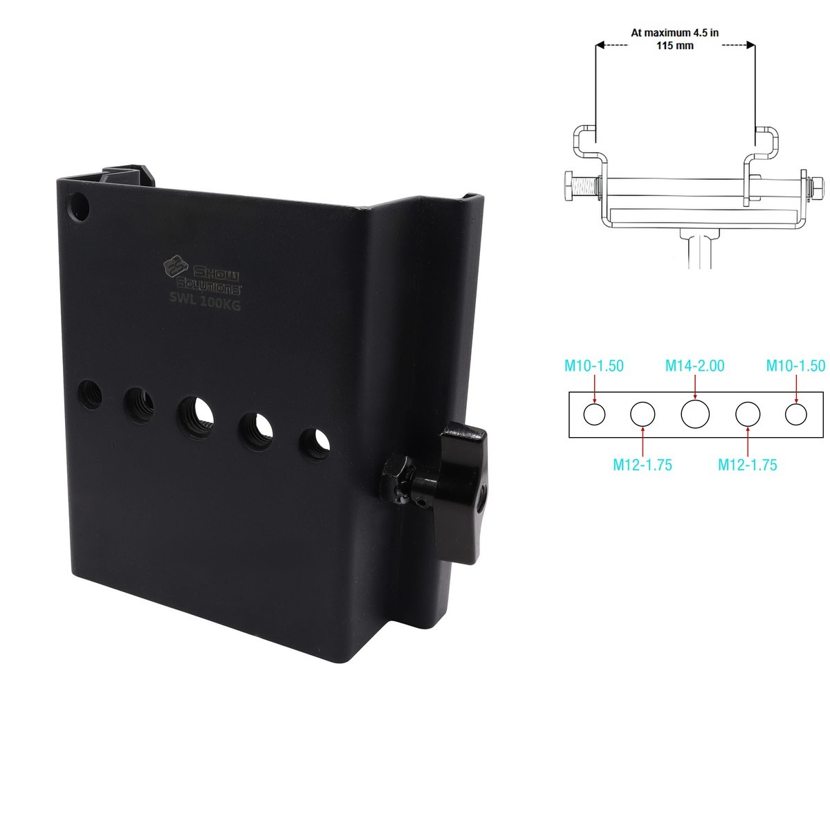 Odyssey Cases Tent Clamp 220 lb Load Black