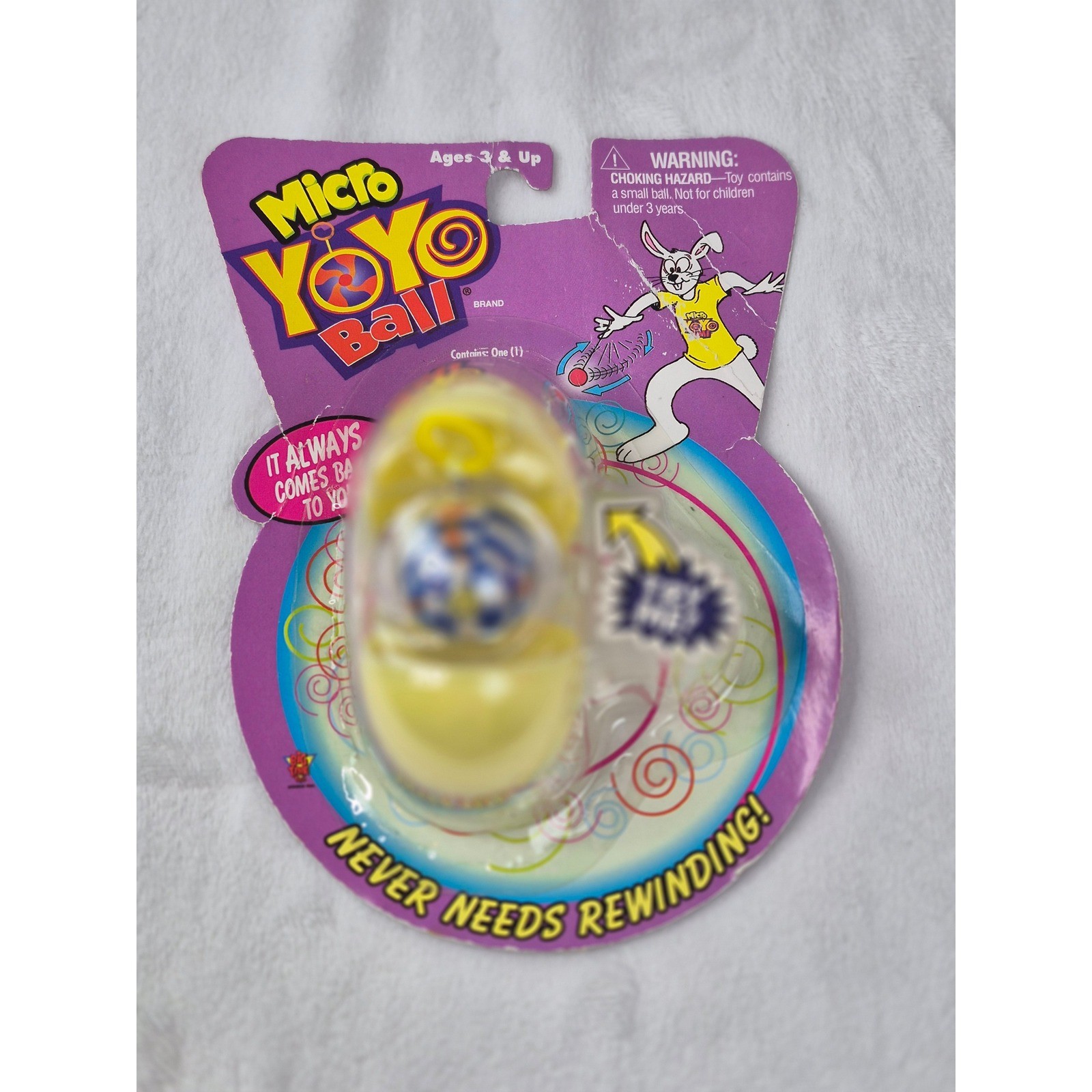 Big Time Toys Micro YoYo Ball – Yellow/Blue Checkered – Return Toy – NEW