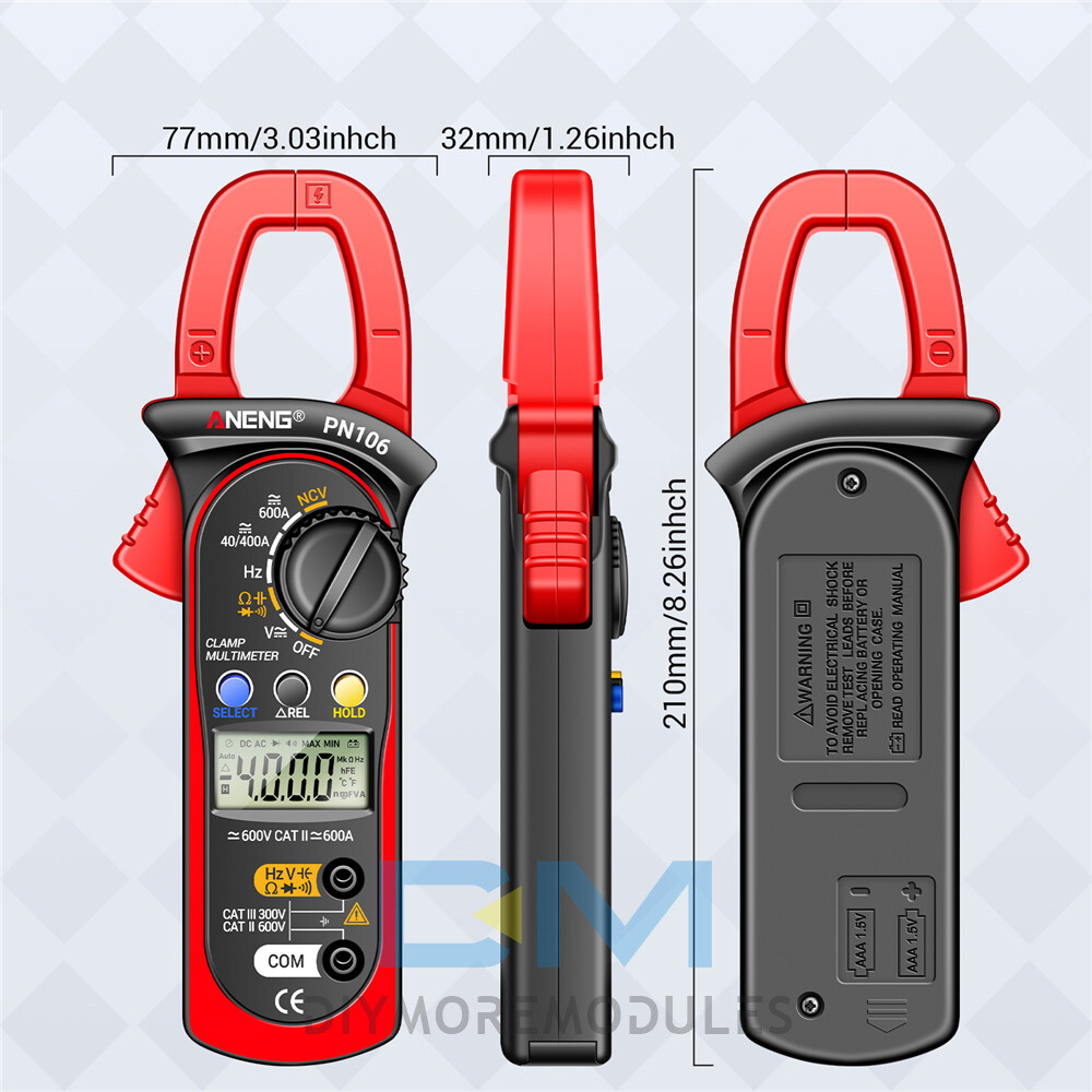 ANENG PN106 Digital Clamp Meter Multimeter Auto Range DC AC Voltage Ammeter