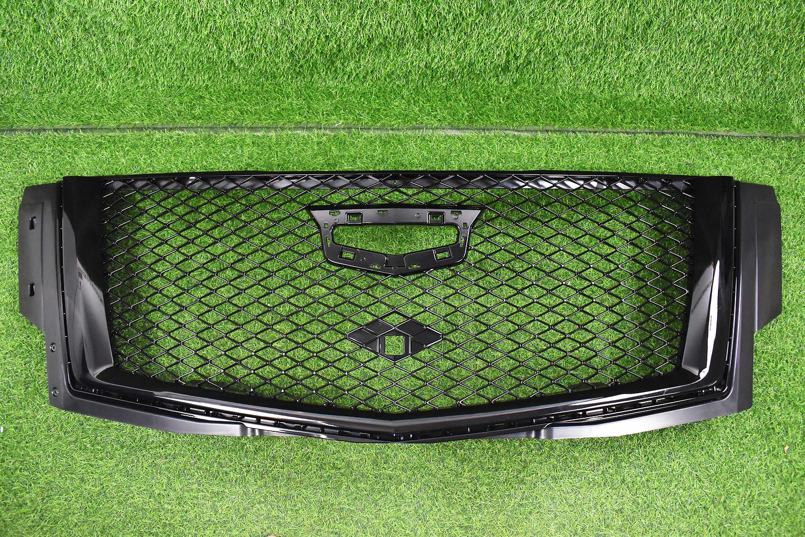 Fits 2015-2020 Cadillac Escalade Front Upper Bumper Grille Gloss Black W/ Camera