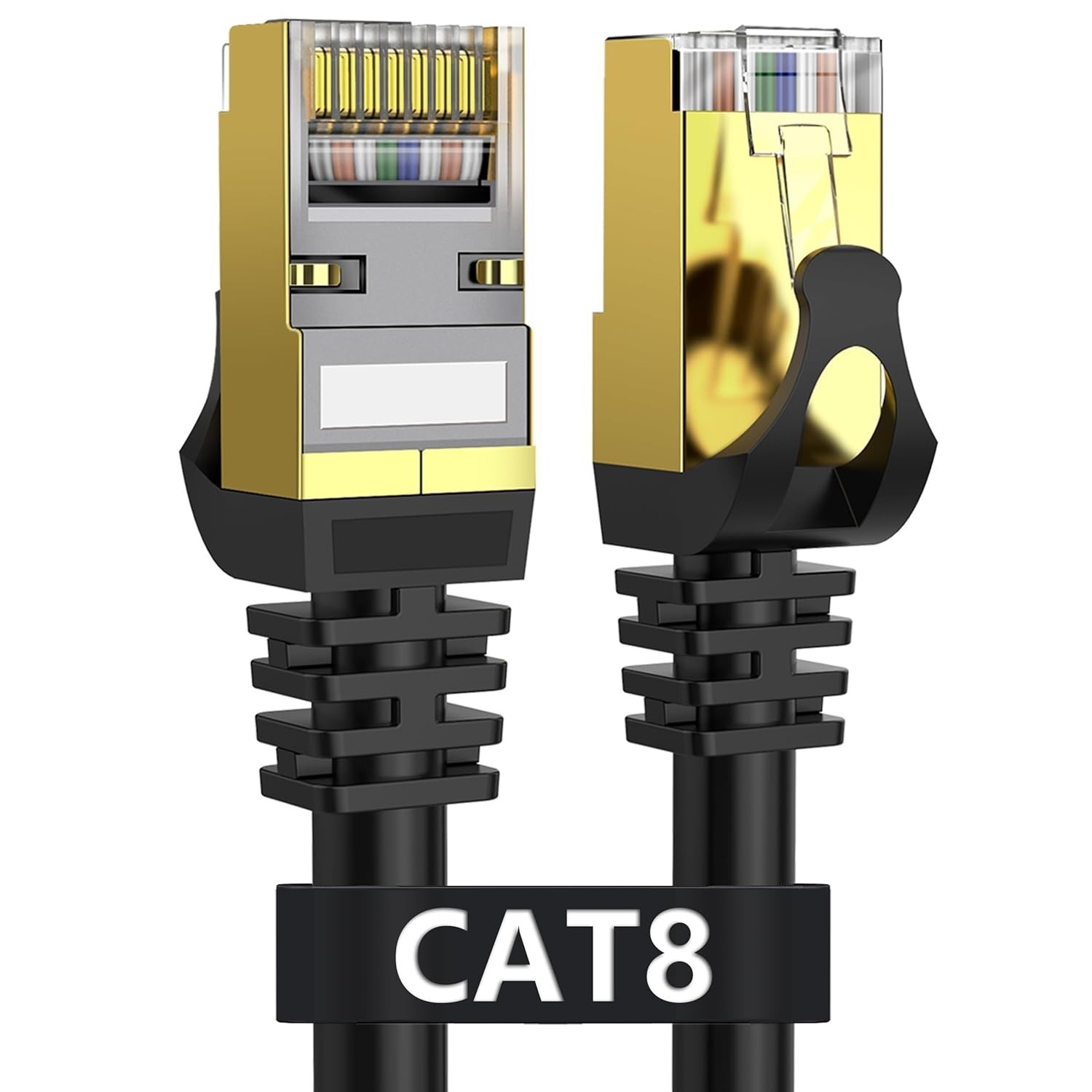Cat 8 Ethernet Cable 50 ft Shielded Weatherproof Heavy Duty High Speed 40Gbps