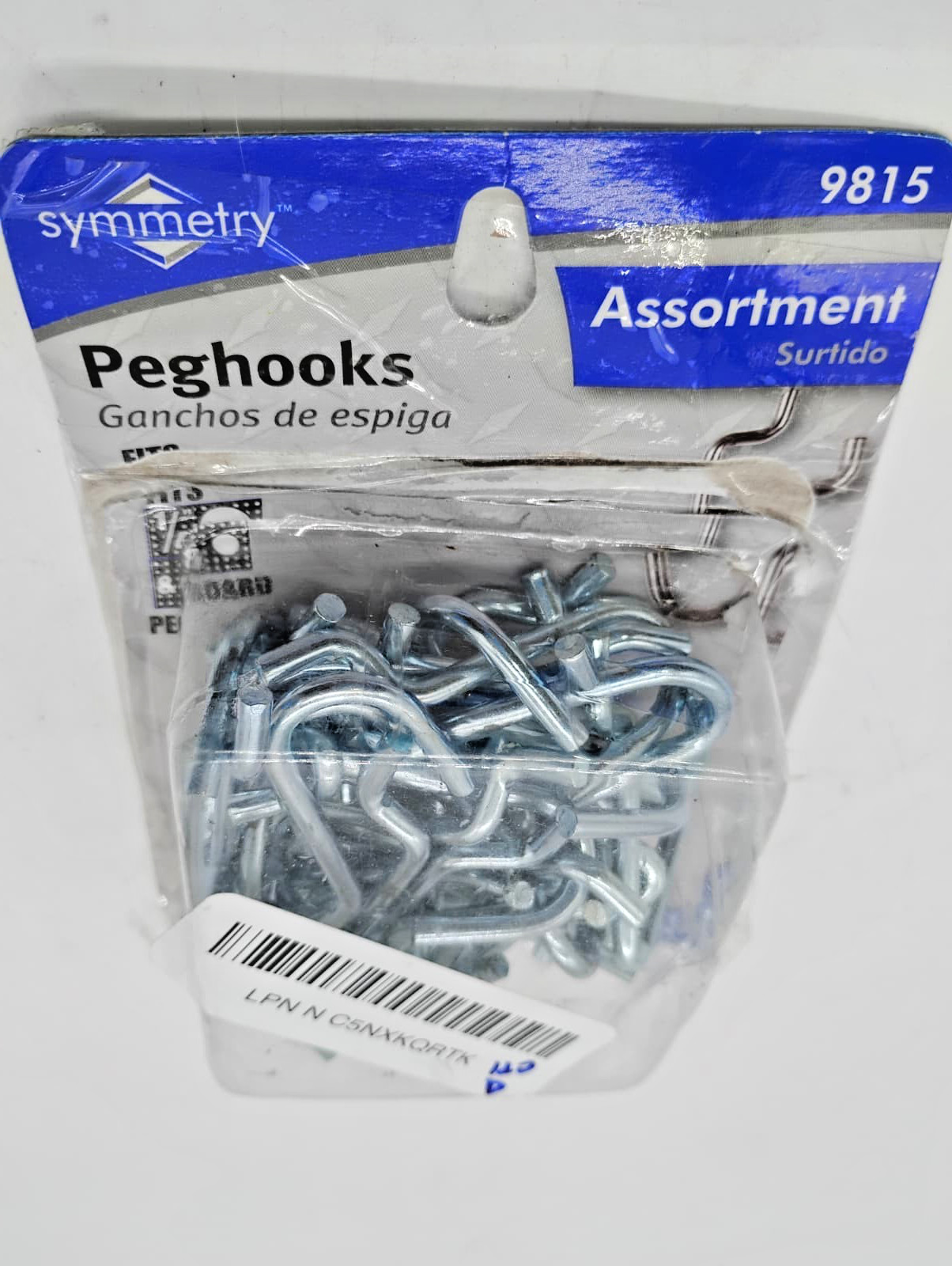 ASYMMETRY 9815 Pegboard Hooks Assortment 30pc Steel Wire Peg Hooks Kit