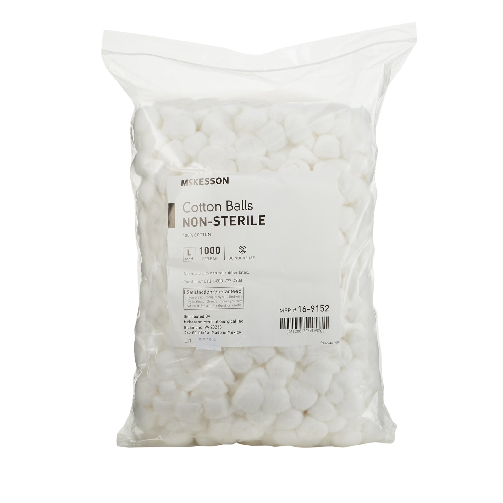 McKesson NonSterile Large Cotton Balls 16-9152 2000 per Case