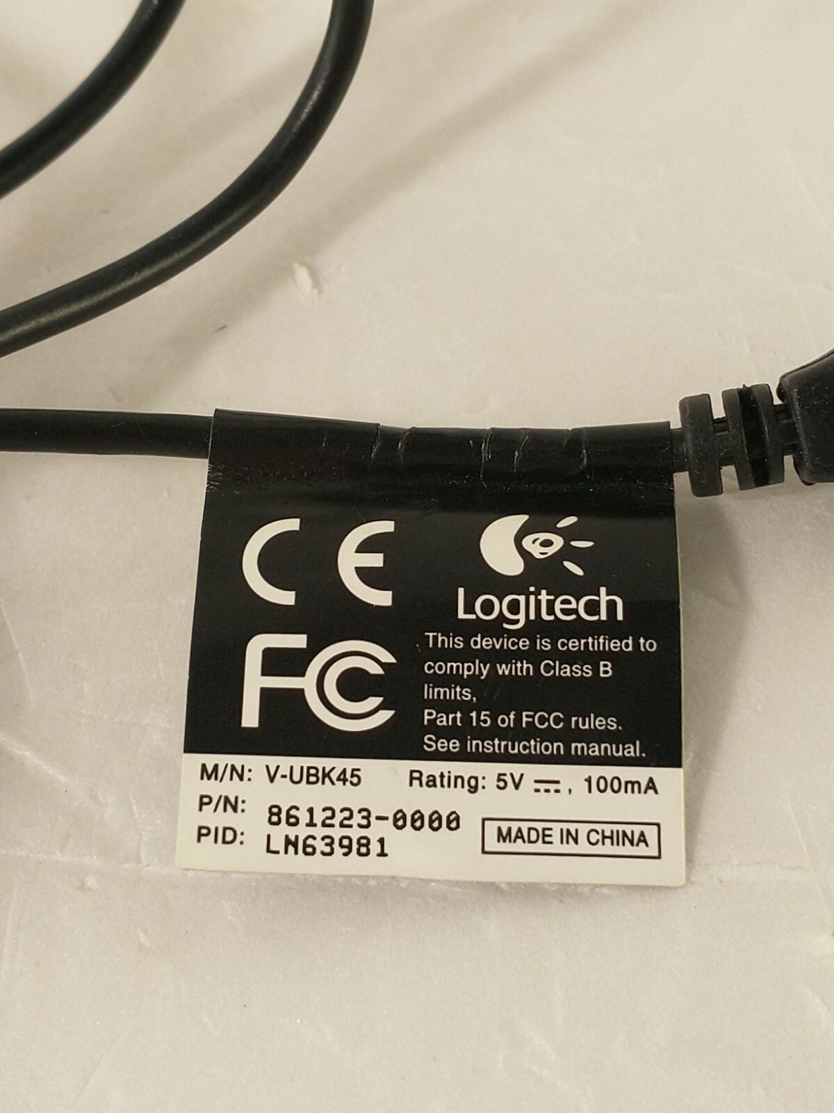 Logitech USB computer camera model V-UBK45 Webcam for PC