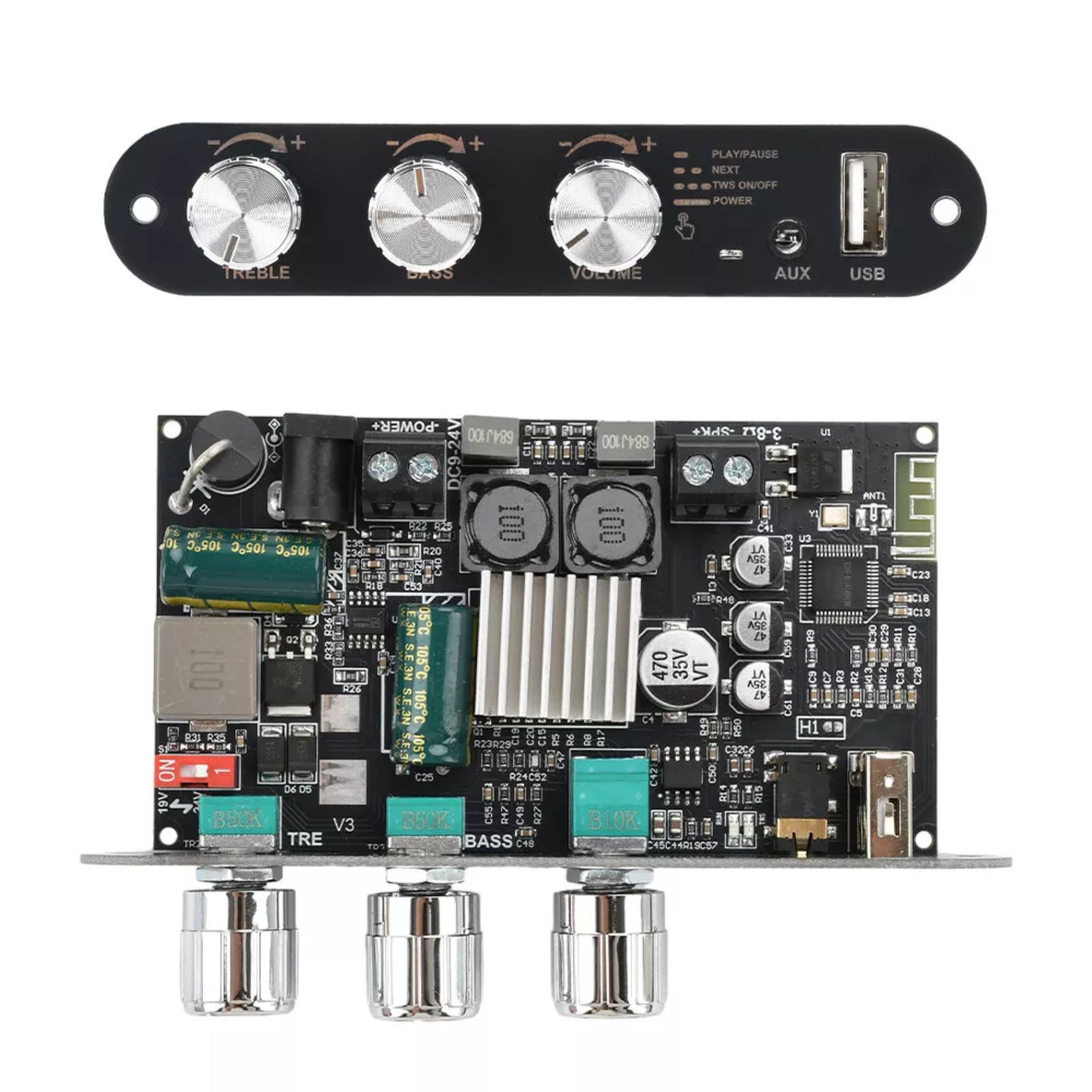 Audio Amplifier Board features input over-temperature, over-current protection