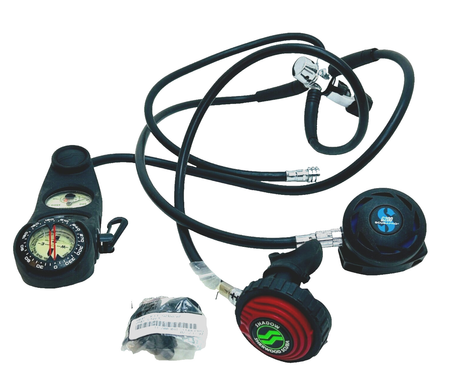 Scuba Pro MK200 G200 Regulator with Sherwood Gauge & Shadow Regulator