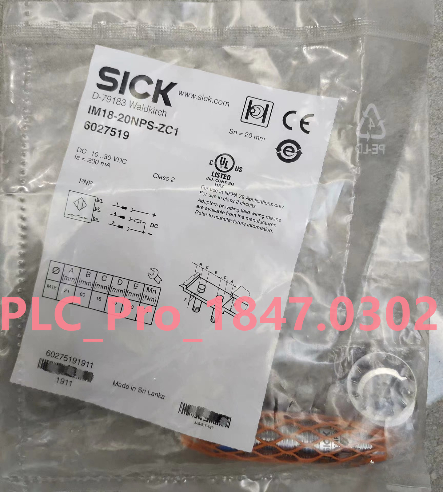 1PCS NEW for SICK IM18-20NPS-ZC1 6027519 Proximity Sensor  Fast delivery