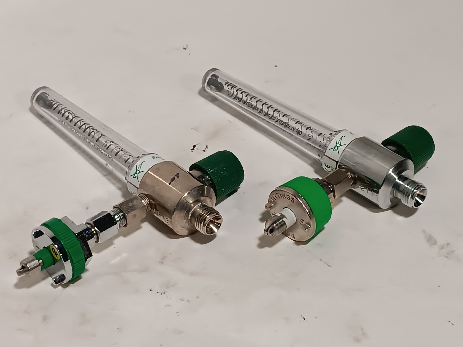 Lot of 2: Precision Medical 1MFA 0197 flowmeters, 60-80 LPM Range, Made in USA