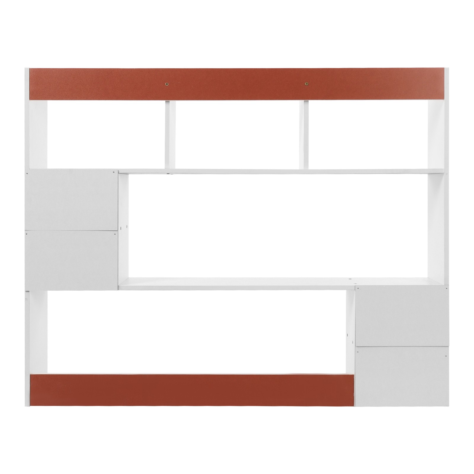 Wood Desktop Organizer, Office Storage Rack, Desktop Rack White 100 *17*80cm