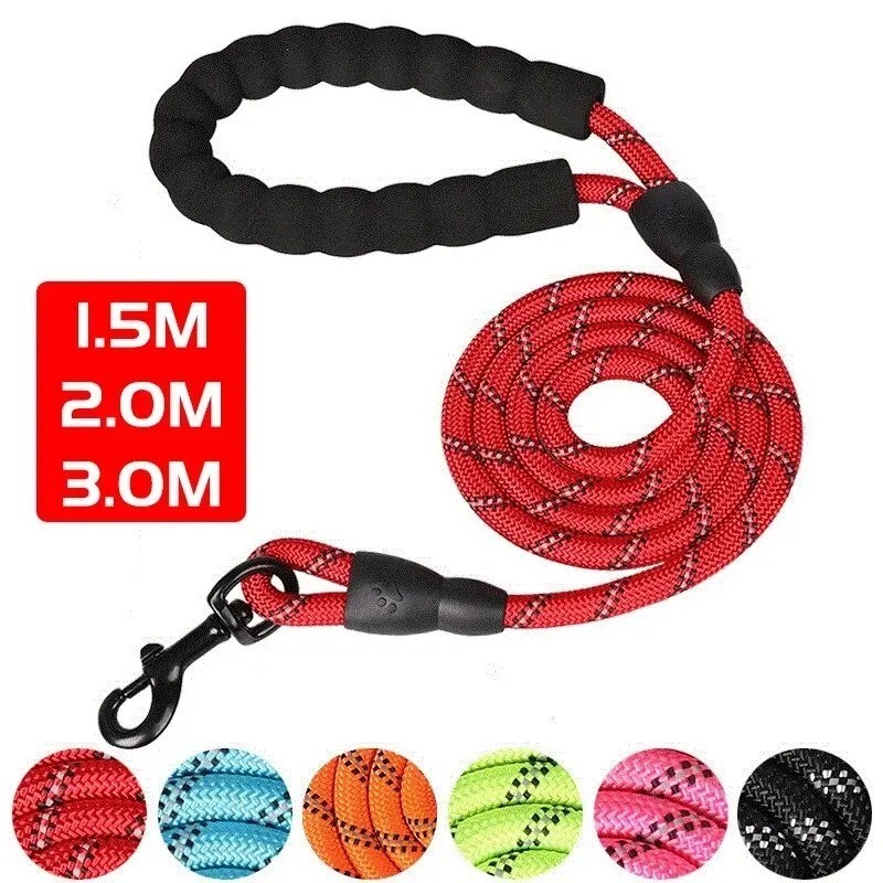 Reflective Heavy Duty Dog Leash with Padded Handle Strong Nylon Rope for Walking