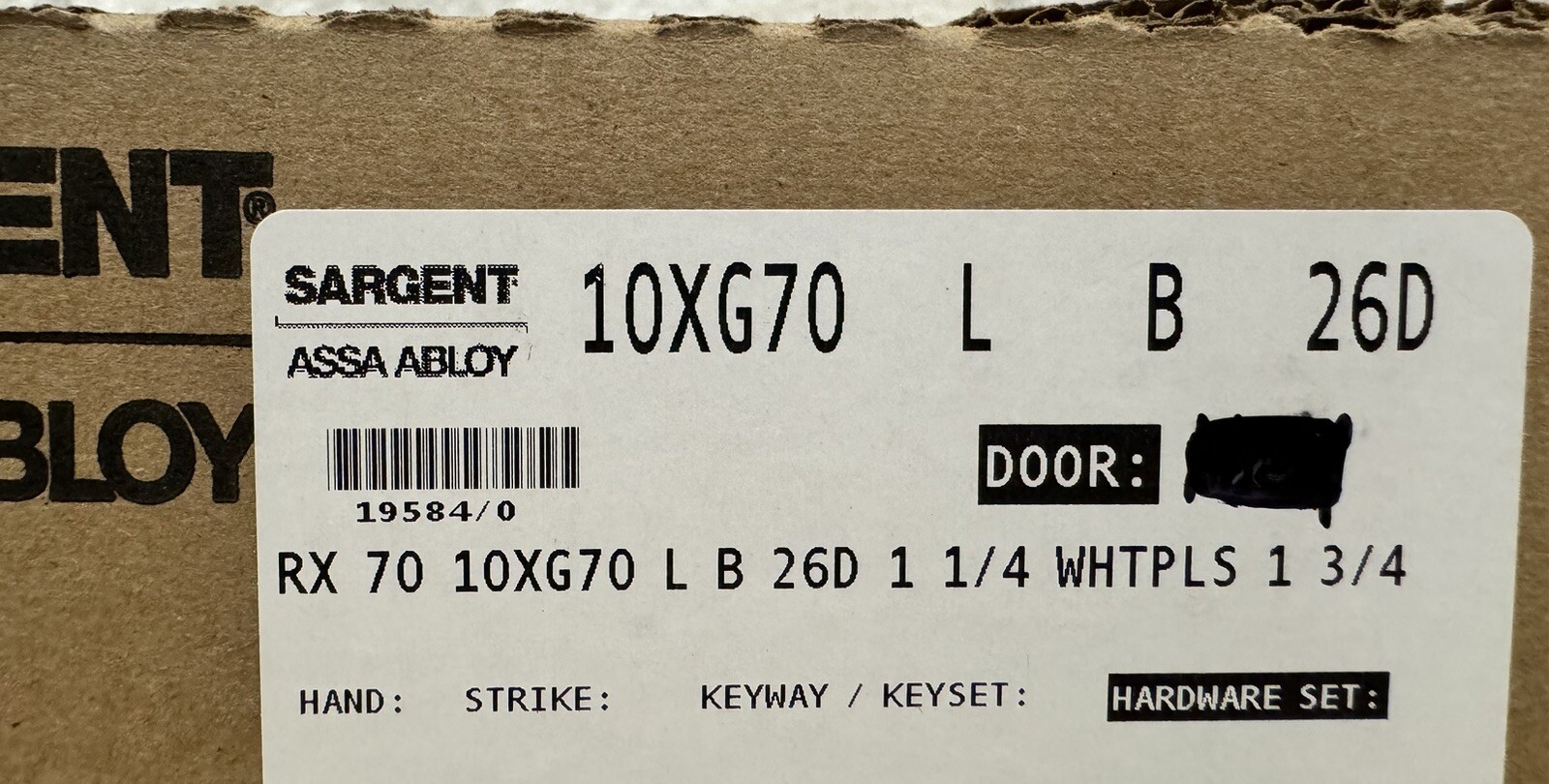 SARGENT RX-70-10XG70-LB 26D Fail Safe Cylindrical Electromechanical Lock