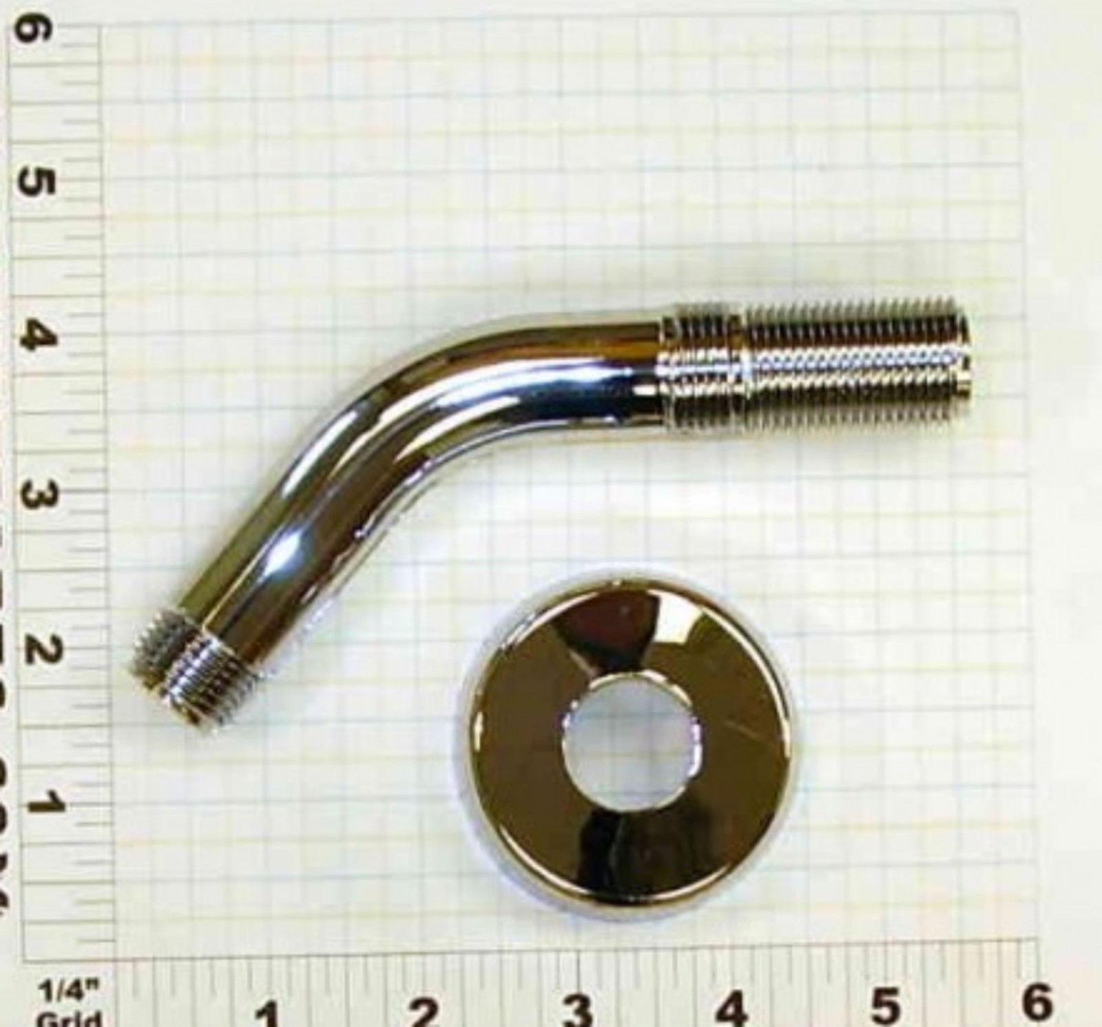 Chrome Plated ABS Shower Arm and Flange 1/2 Inch Long Thread  Phoenix