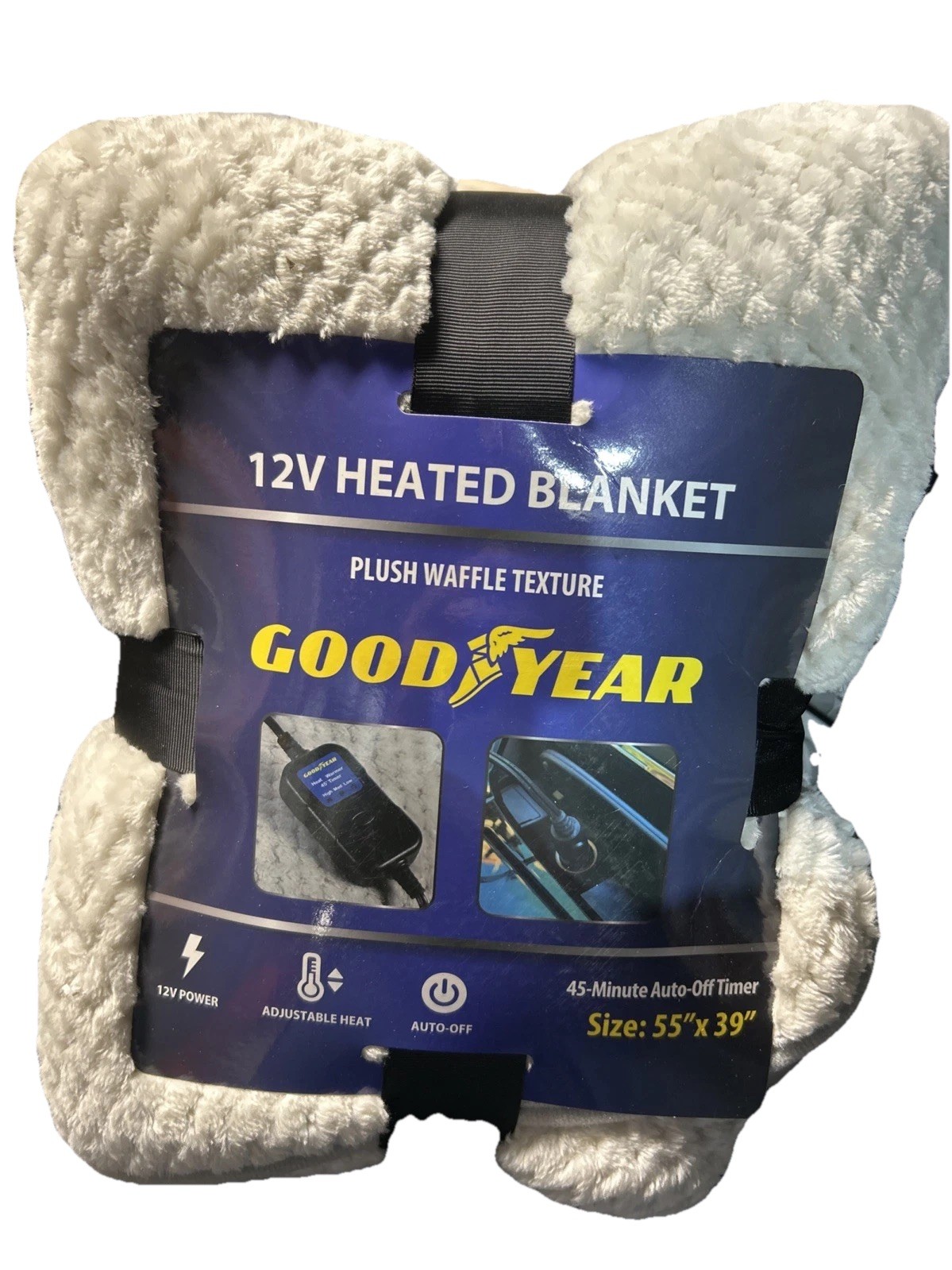 Brand NEW Goodyear 12Volt Heated Travel Car Blanket Size 55in x 39in