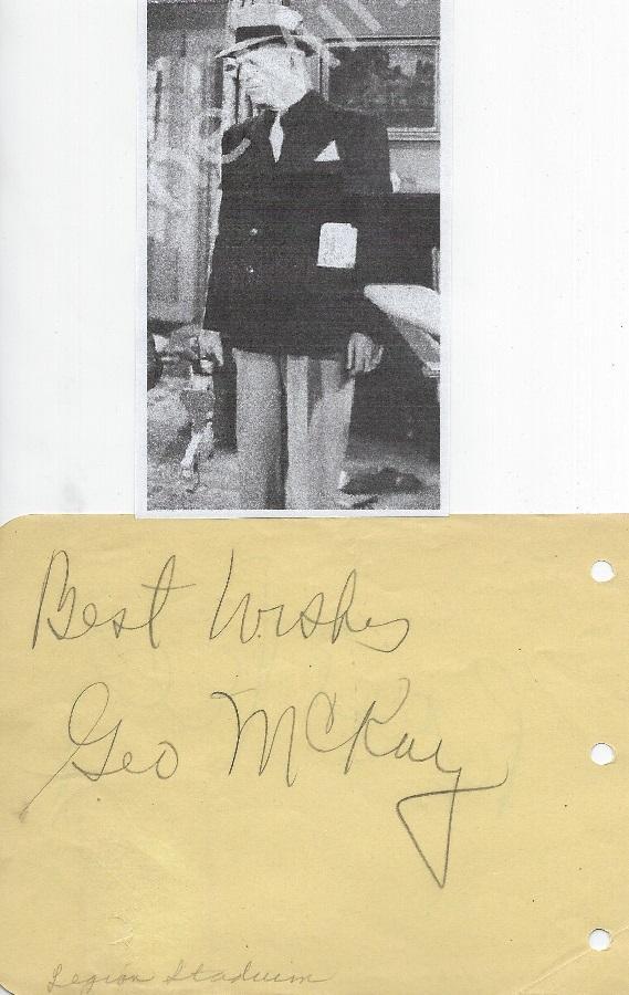 Goonish, Horsefaced B-Movie Character Actor GEORGE MCKAY Rare Signed Album Page