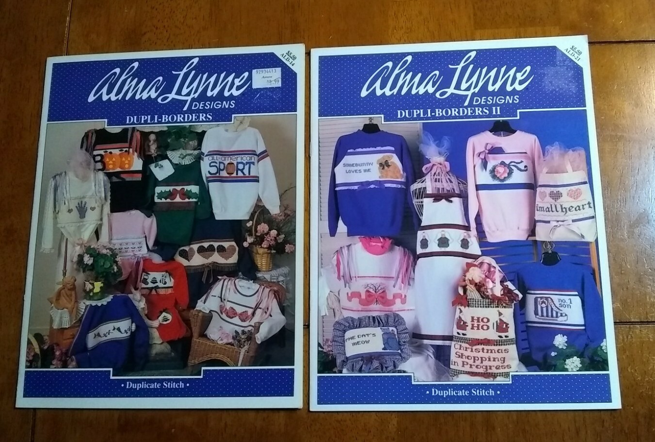Dupli-Borders I II Counted Cross Stitch Designs Alma Lynne Hearts Sports Holiday