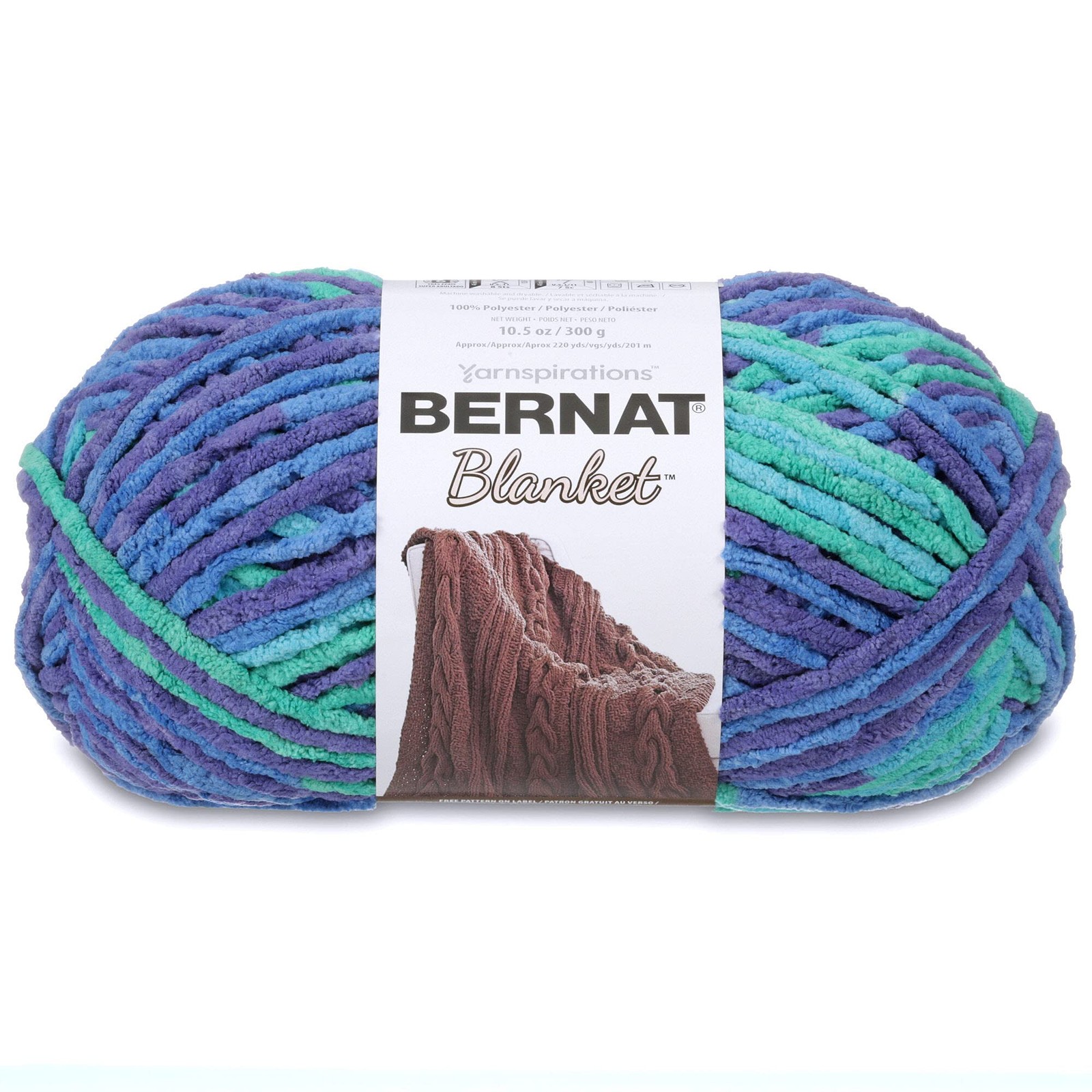 Blanket Ocean Shades Yarn - 2 Pack of 300g/10.5oz - Polyester - 6 Super Bulky...