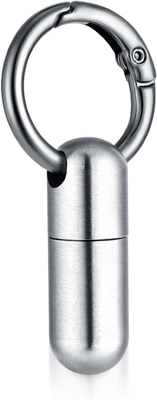 Small Pill Case Keychain Tiny Portable Carabiner Clip Pill Holder Bottle Micro W
