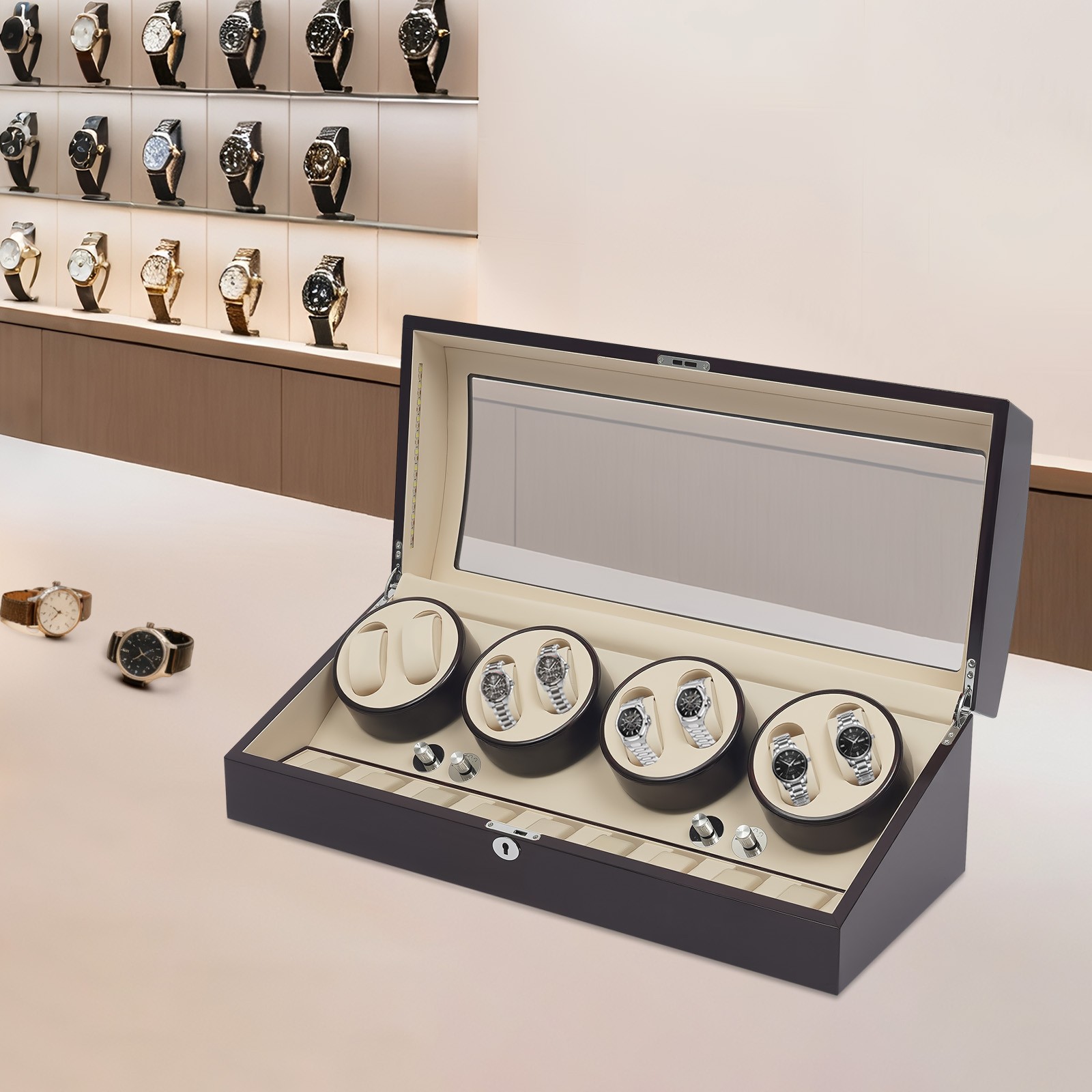 Watch Winder for Automatic Watches  Automatic Watch Winder 8+9 Display Box