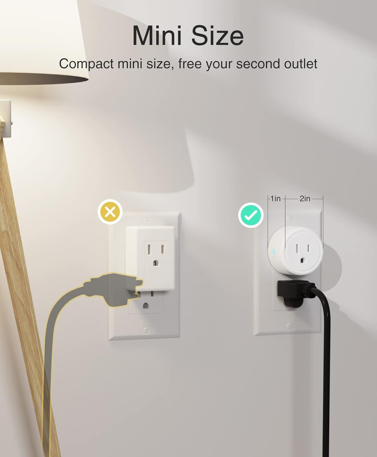 Mini enchufe inteligente compatible con Alexa y Google Home